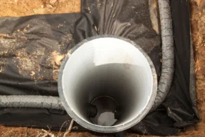 Technician performing sewer camera inspection before hydro jetting service in Edmonton